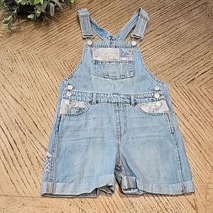 Girls denim overall shorts size 9/10 Forever 21
